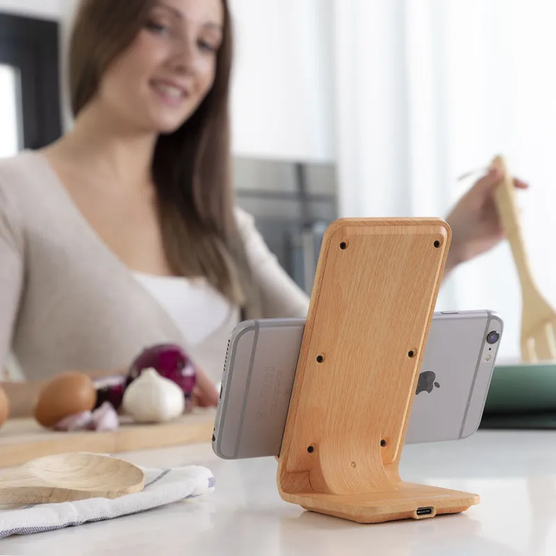 Belaidis medžio efekto įkroviklis su stovu Qistan InnovaGoods